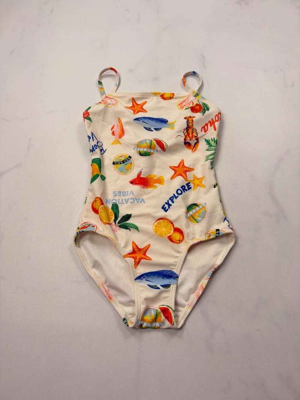 Old Navy One Piece Multi Print Swimsuit - Girls S